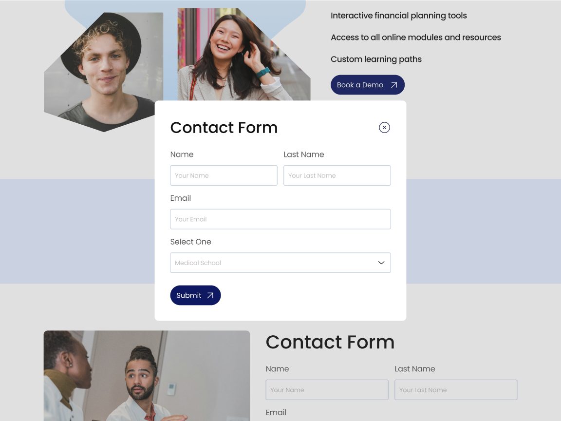 WellthyMD website design: Course selection